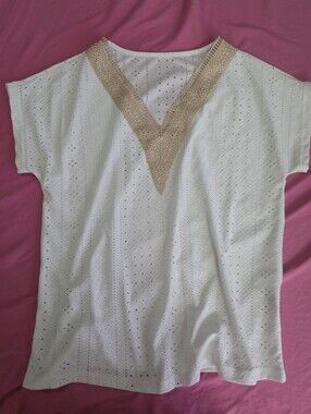 White V-Neck Top